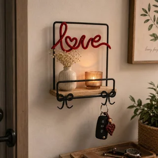شلف چوب فلز مدل لاو ND-Ws-Love -01